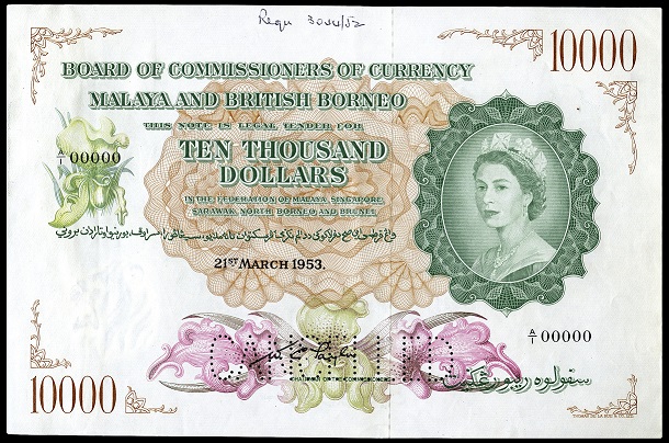 Malaya & British Borneo 10,000 Dollars Specimen 21st March 1953.jpg
