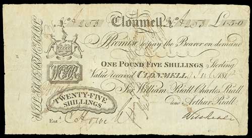 William Riall & Co. Clonmell Bank 25 Shillings 9th July 1818.jpg