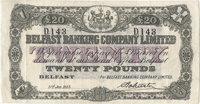 Belfast Banking Company 20 Pounds 3rd Jan. 1923 S. Johnston.jpg