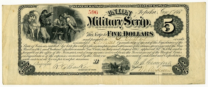 Kansas Military Scrip 5 Dollars 1st June 1867.jpg