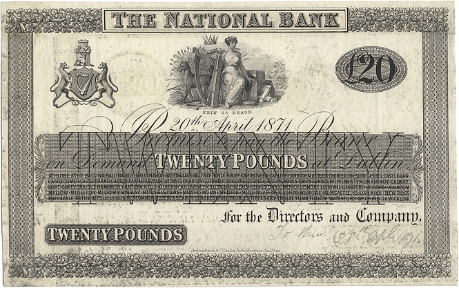 National Bank 20 Pounds Specimen 20th April 1871.jpg