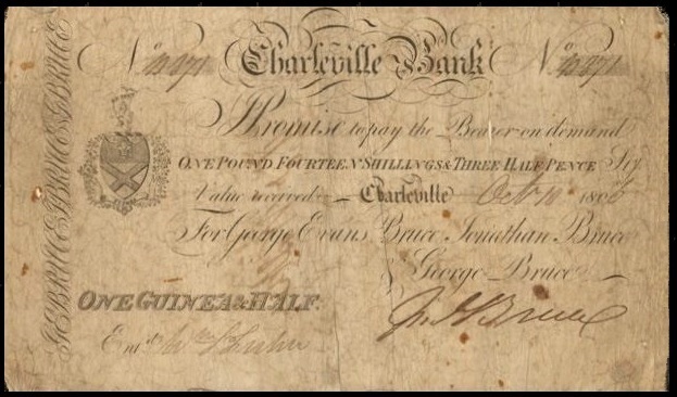 Charleville Bank George Evans Bruce & Co. 1 Guinea and Half 10th Oct.1806.jpg