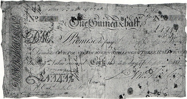 Denis Moylan 1 Guinea & Half 30th Sept. 1813.jpg
