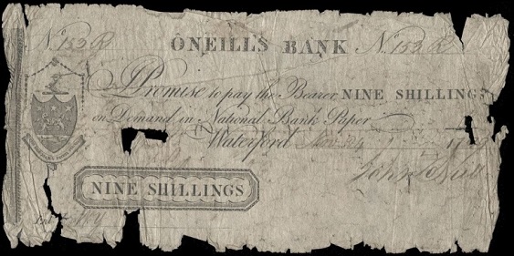 O'Neills Bank 9 Shillings 24th November 1799.jpg