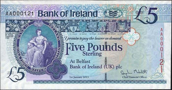 Bank of IrelandI 5 Pounds 1st Jan. 2013 Matchett.jpg