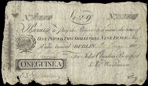 Beresford & Co. 1 Guinea 14th Jan 1807.jpg