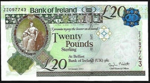 Bank of Ireland 20 Pounds Replacement 1st Jan. 2013 Matchett.jpg