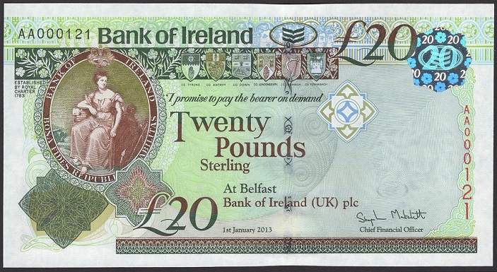 Bank of Ireland 20 Pounds 1st Jan. 2013 Matchett.jpg