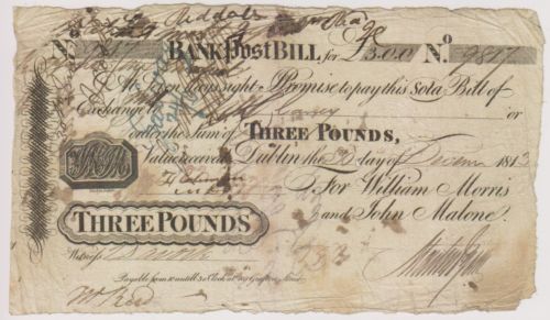 William Morris & Co. Post Bill 3 Pounds 30th Dec. 1813.jpg