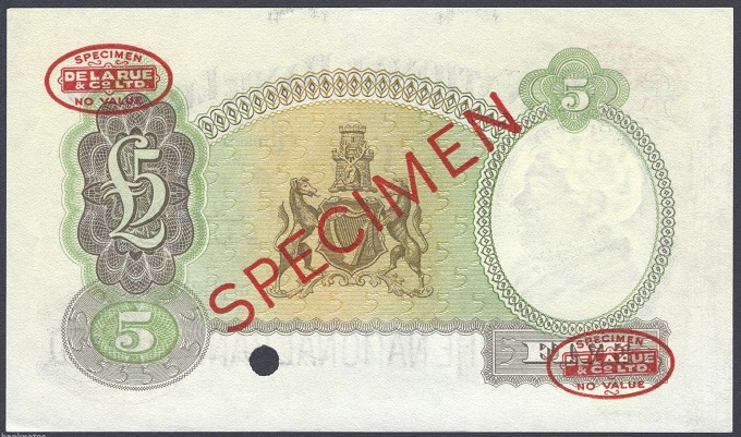 National Bank 5 Pounds De La Rue Specimen 1st May 1964 Maguire Reverse.jpg