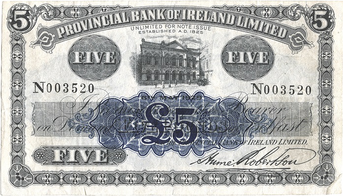 Provincial Bank 5 Pounds 6th May 1929 Roberston.jpg