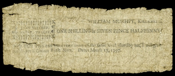 William Murphy Killarney 1 Shilling Seven Pence Halfpenny 17th March 1797.jpg