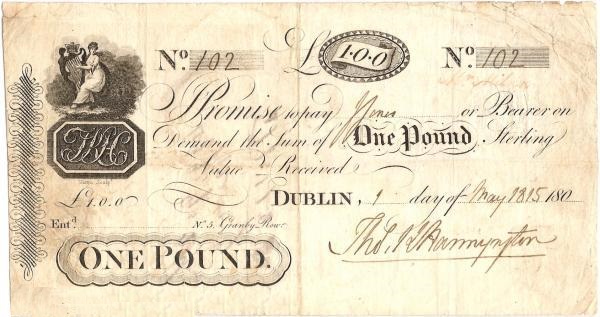 Thomas Hannynton 1 Pound 1st May 1815 Dublin.jpg