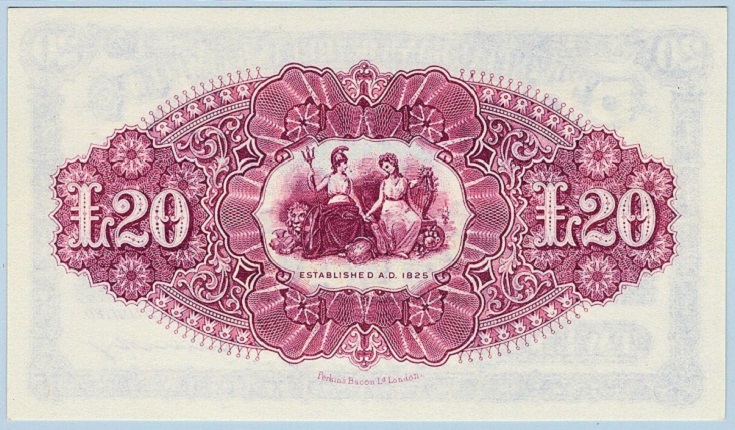 Provincial Bank 20 Pounds 20th Nov. 1944 Kennedy Reverse.jpg