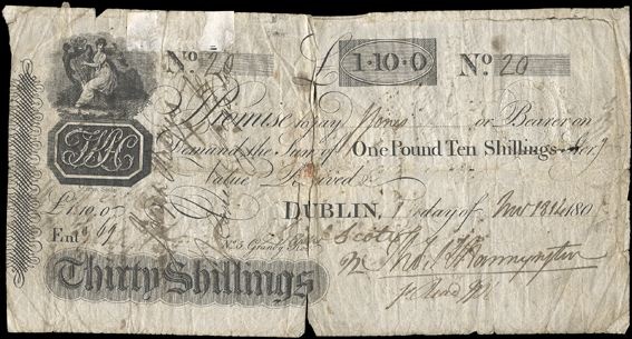 Thomas Knox Hannynton 30 Shillings 1st Nov 1814 Dublin.jpg