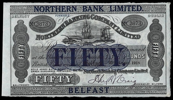 Northern Banking Company ltd. 50 Pounds 25th April 1918 Craig.jpg