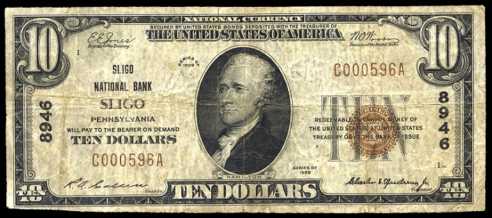 National Bank 10 Dollars 1929 Sligo.jpg