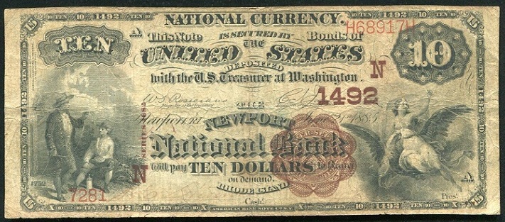 National Bank 10 Dollars 1885 Newport.jpg