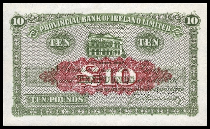 Provincial Bank of Ireland 10 Pounds Proof 10th April 1946 Kennedy.jpg
