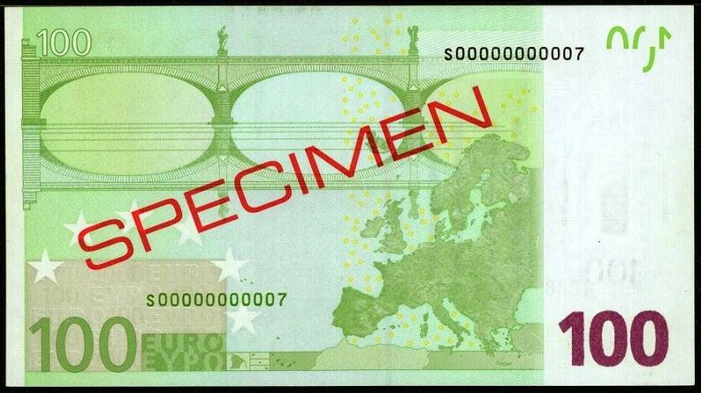100 Euro Specimen 2002 Italy Duisenberg Reverse.jpg