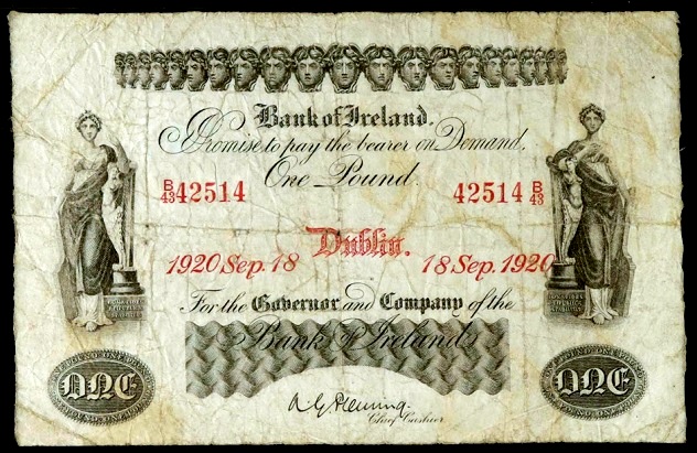 Bank of Ireland 1 Pound 18th Sep. 1920 Fleming.jpg