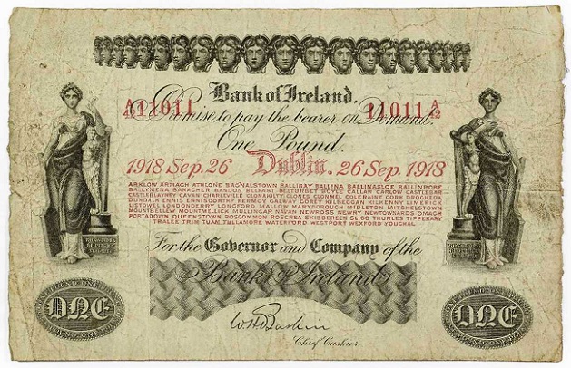 Bank of Ireland 1 Pound 26th Sept. 1918.jpg