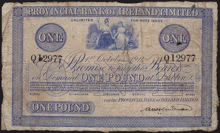 Provincial Bank 1 Pound 1st October 1914 Samuel F. Anderson.jpg