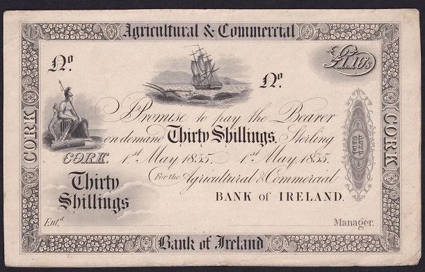 Agricultural  & Commercial Bank of Ireland 30 Shillings Proof 1st May 1835 Cork.JPG