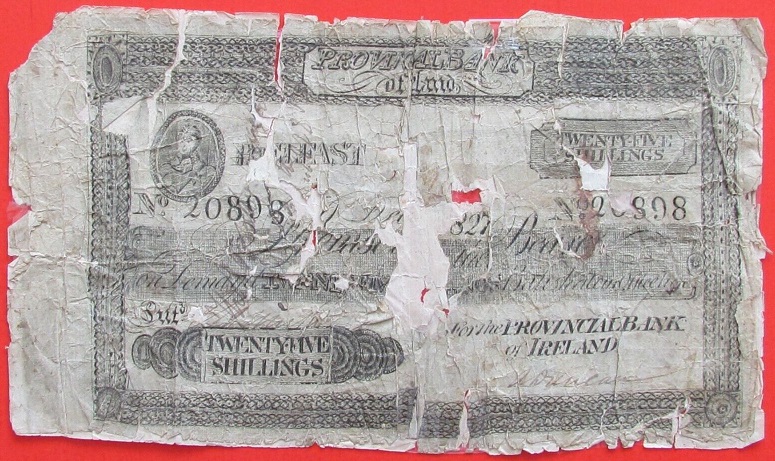 Provincial Bank of Ireland 25 Shillings 1827 Belfast Branch.jpg