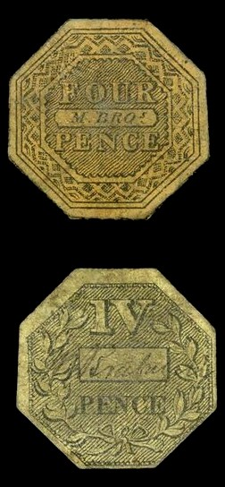 Malcomson Brothers 4 Pence Token ca. 1854 T.W.Brabazon.jpg