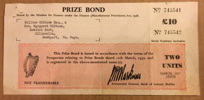 Prize Bond 10 Pounds March 1957 Issue.jpg