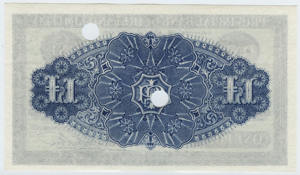 Provincial Bank 1 Pound Cancelled 1st Sept.1926 Robertson Reverse.jpg