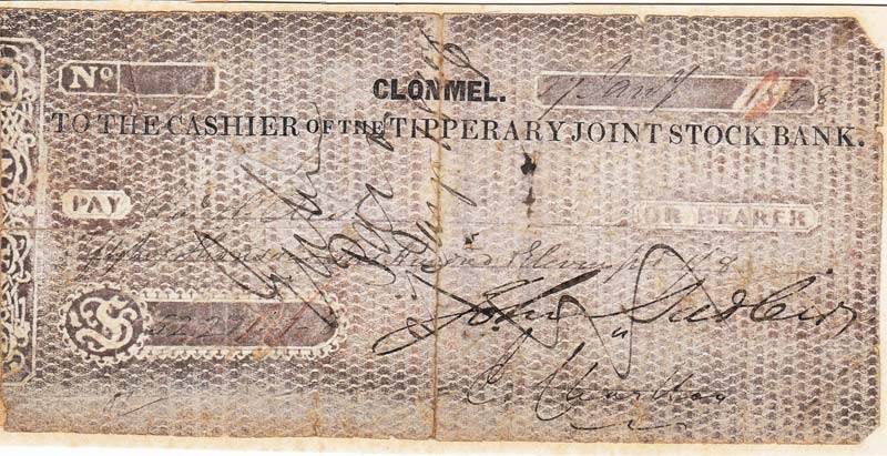 Tipperary Joint Stock Bank cheque for £52,211 1s 8d signed by John Sadleir 2.jpg