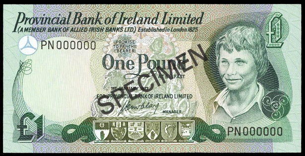 Provincial Bank of Ireland  1 Pound Specimen 1st Jan.1977 McClay.jpg