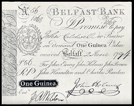 Belfast Bank John Ewing & Co. 1 Guinea 2nd June 1794.jpg
