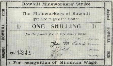 Bowhill Mineworkers1 Shilling ca.1920 No. 1241.jpg