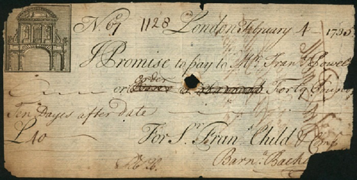 Francis Child & Co. 40 Pounds  4th Feb. 1735.jpg