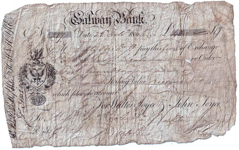Walter Joyce & Co. Bill of Exchange 40 Pounds 22nd Oct. 1806.jpg