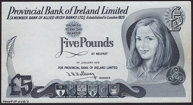 Provincial Bank of Ireland 5 Pounds Partial Proof 1st Jan. 1979 Hollway.jpg