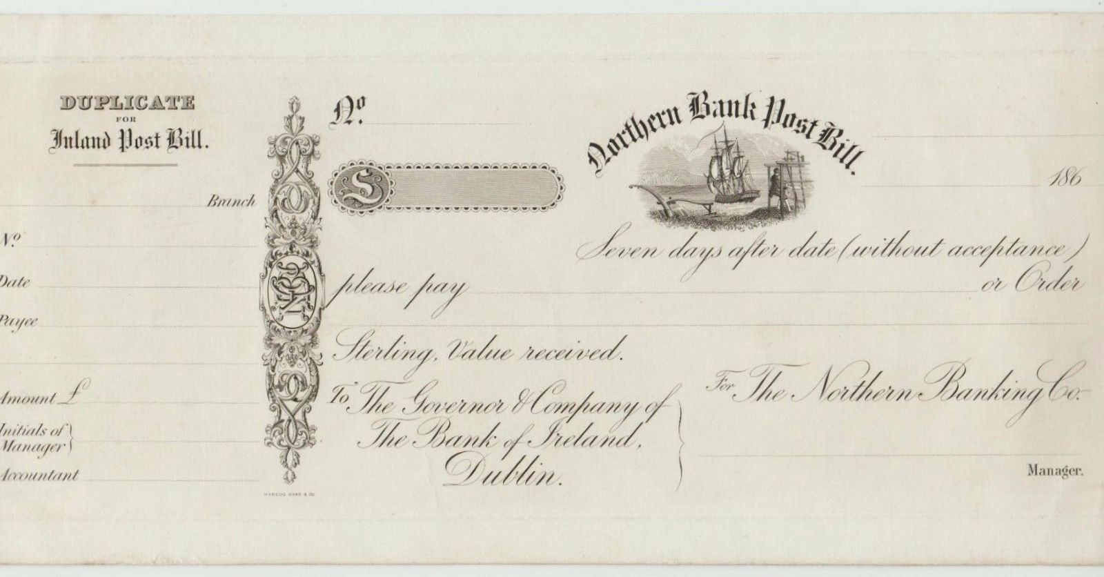 Northern Banking Company Post Bill Unissued 1860-1869.jpg