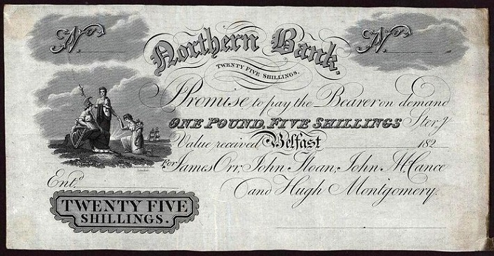 Northern Bank James Orr & Co. 25 Shillings Unissued ca.1820-1824.jpg