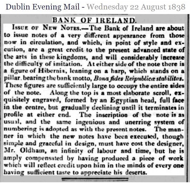 Bank of Ireland 1838 New Note Issue.JPG