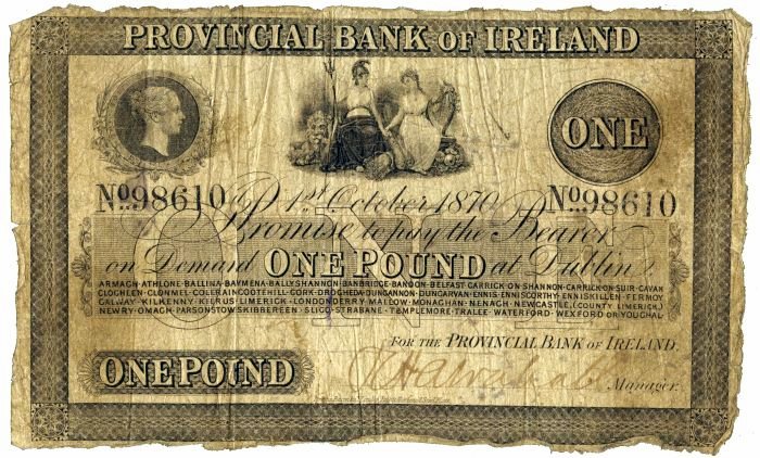 Provincial Bank 1 Pound 1st October 1870 R.H. Abrahall.jpg