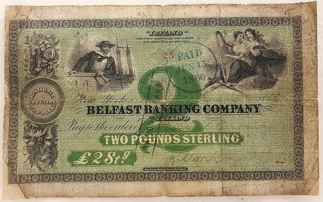 Mongomery Bros. Draft on the Belfast Banking Company 2 Pounds 1866.jpg