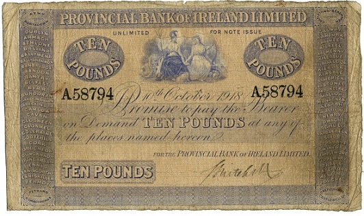 Provincial Bank 10 Pounds 10th Oct.1918 J.J.Mitchell.jpg