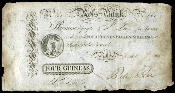 Ross Bank 4 Guineas 1st Sept. 1814 Peter Roe.jpg