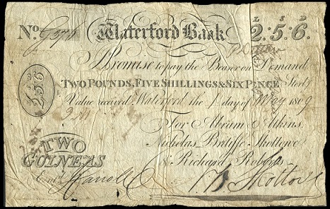 Waterford Bank Atkins & Co. 2 Guineas 1st May 1809.jpg