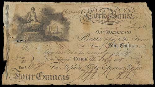 Cork Bank Roche's 4 Guineas 24th July 1818 Stephen Roche.jpg
