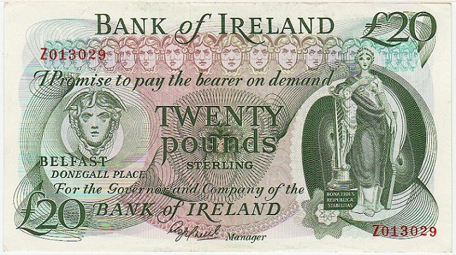 Bank of Ireland 20 Pounds Replacement ca. 1984 O'Neill.jpg