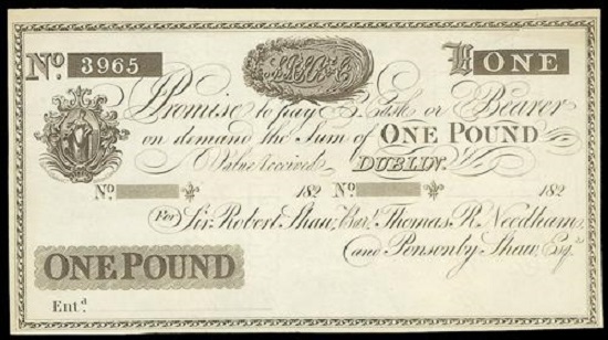 Shaw's Bank 1 Pound Unissued  ca. 1820-1825.jpg